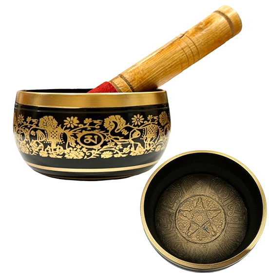Black Brass Singing Bowl Root Chakra Healing Bowl