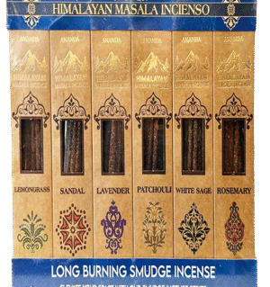 Smudge Incense Collection Set – Ananda All Natural Hand Rolled – 6 Fragrances, 10 Sticks Each