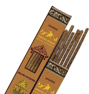 Frankincense Smudge Incense – Ananda All Natural Hand Rolled – 6 Thick Himalayan Masala Sticks