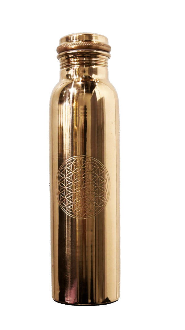 Flower of Life Copper Water Bottle – 950ML Handcrafted in India Pure Copper