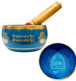 lue Brass Singing Bowl Throat Chakra Healing Bowl with wooden stick 12cm