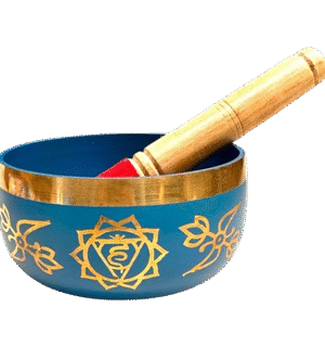 Blue Brass 7 Chakra Singing Bowl – Throat Chakra Healing Bowl – 12 cm – Assorted Designs