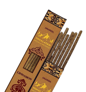 Cinnamon Smudge Incense – Ananda All Natural Hand Rolled – 6 Thick Himalayan Masala Sticks