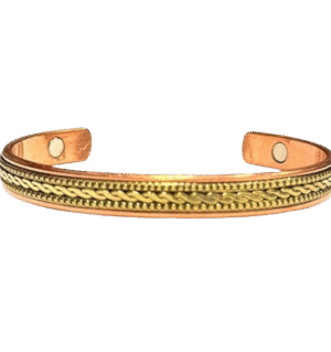 Classic Brass and Copper Healing Bracelet with Magnetic Therapy