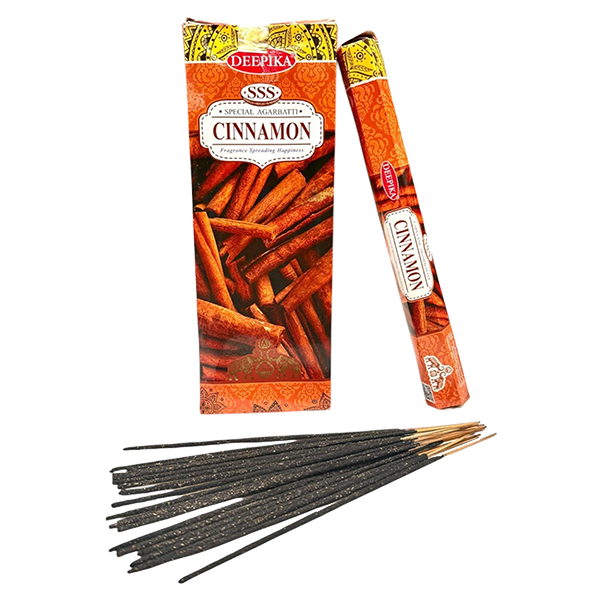 Deepika Cinnamon Incense Sticks – SSS Special Agarbatti 6 Packets of 20 Sticks