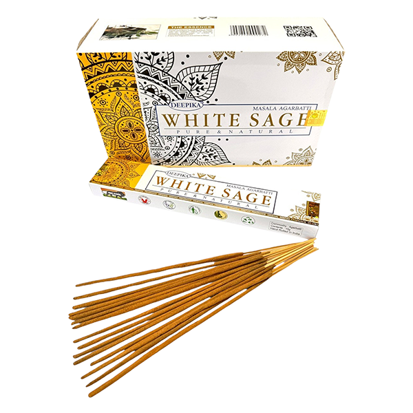 Deepika White Sage Incense – Pure Natural Masala Agarbatti 15g
