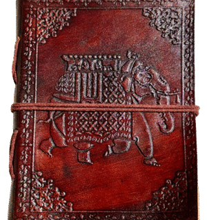 Elephant Leather Tie Up Diary Leather Diary - 11 x 15 cm