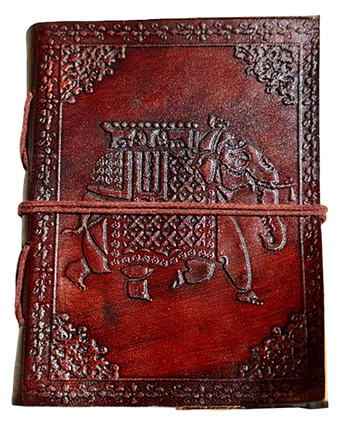 Elephant Leather Tie Up Diary Leather Diary - 11 x 15 cm