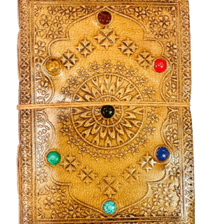 Floral Mandala Chakra Leather Diary 13 x 18 cm