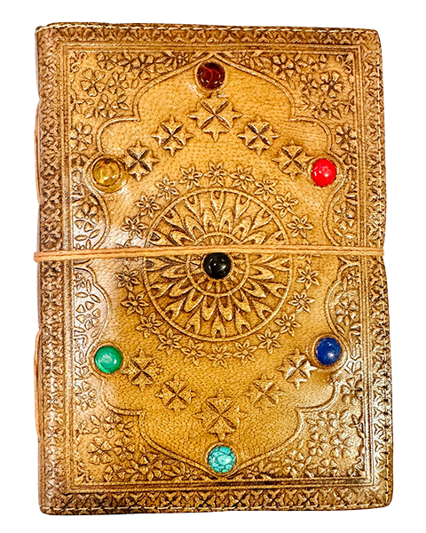 Floral Mandala Chakra Leather Diary 13 x 18 cm