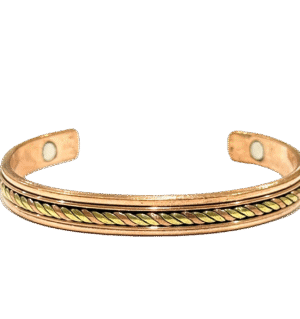 Twist Rope Magnetic Copper Bracelet – Pure copper cuff with twisted rope design and magnets