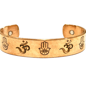 Om and Hamsa Magnetic Copper Bracelet – Pure Copper with Healing Magnets