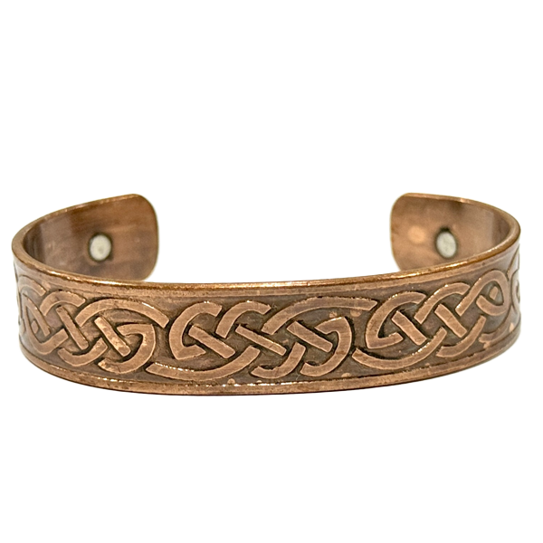 Celtic Knot Magnetic Copper Bracelet with engraved design and magnets