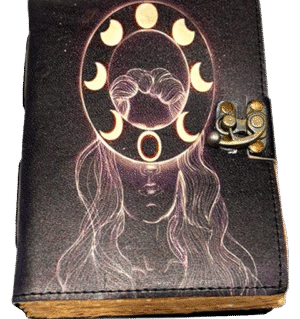 Goddess with Moon leather diary – 13 x 18 cm