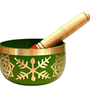 Green Brass 7 Chakra Singing Bowl – Heart Chakra Healing Bowl – 12 cm – Assorted Designs