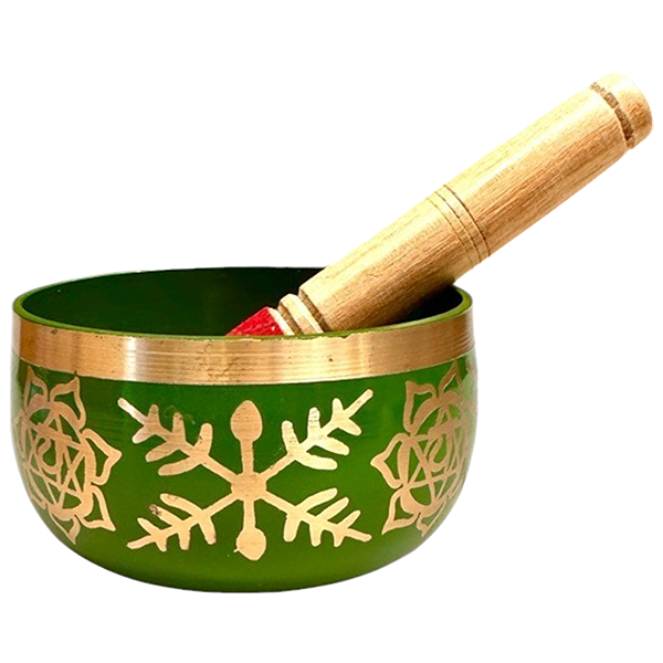 Green Brass 7 Chakra Singing Bowl – Heart Chakra Healing Bowl – 12 cm – Assorted Designs