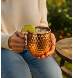 Hammered Copper Moscow Mule Mug – 100% Pure Copper Handcrafted in India