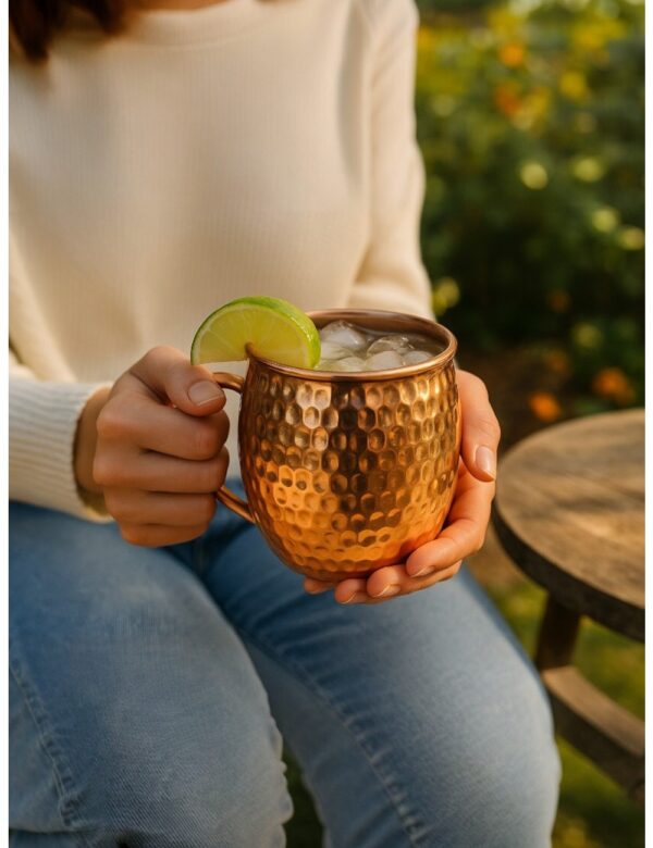 Hammered Copper Moscow Mule Mug – 100% Pure Copper Handcrafted in India