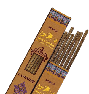 Lavender Smudge Incense – Ananda All Natural Hand Rolled – 6 Thick Himalayan Masala Sticks