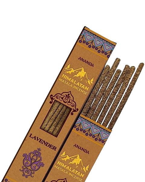 Lavender Smudge Incense – Ananda All Natural Hand Rolled – 6 Thick Himalayan Masala Sticks
