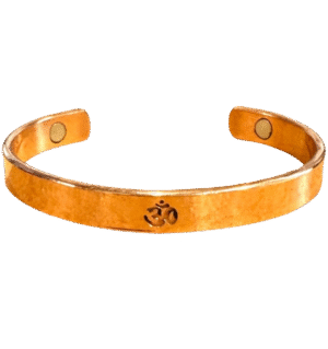 Minimal Copper Bracelet with Om Symbol and Magnetic Healing Ends