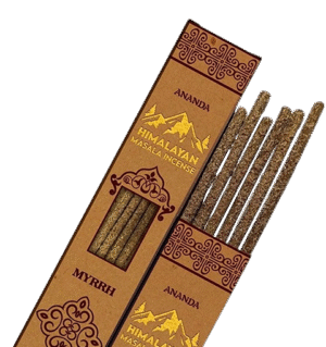 Myrrh Smudge Incense – Ananda All Natural Hand Rolled – 6 Thick Himalayan Masala Sticks
