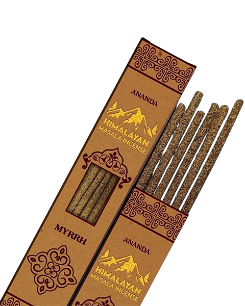 Myrrh Smudge Incense – Ananda All Natural Hand Rolled – 6 Thick Himalayan Masala Sticks