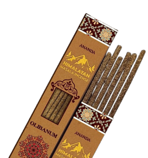 Olibanum Smudge Incense – Ananda All Natural Hand Rolled – 6 Thick Himalayan Masala Sticks