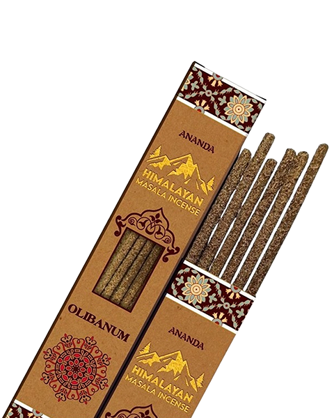 Olibanum Smudge Incense – Ananda All Natural Hand Rolled – 6 Thick Himalayan Masala Sticks