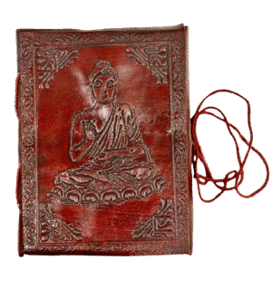 Buddha Leather Pocket Diary - tie-up diary – 9 x 13 cm