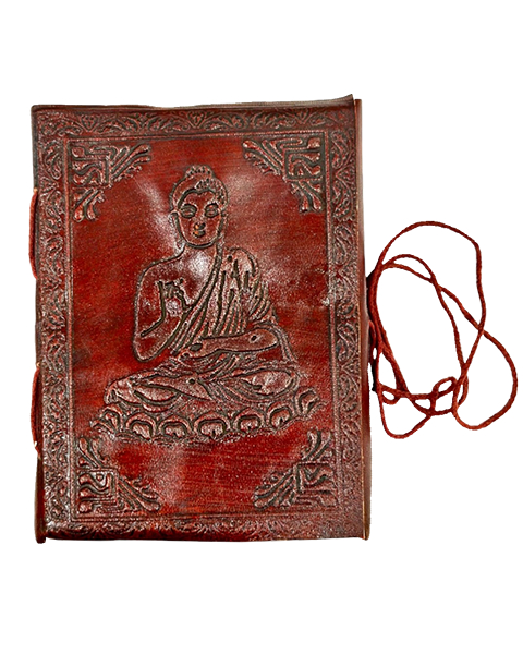 Buddha Leather Pocket Diary - tie-up diary – 9 x 13 cm