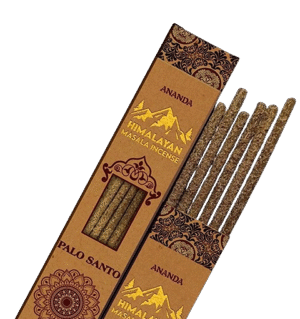 Palo Santo Smudge Incense – Ananda All Natural Hand Rolled – 6 Thick Himalayan Masala Sticks
