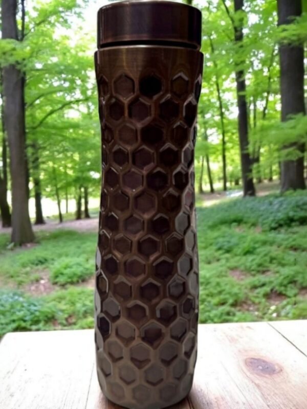 Honeycomb Copper Water Bottle 950ML Handcrafted Pure Copper