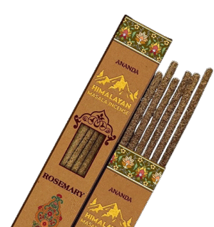 Rosemary Smudge Incense – Ananda All Natural Hand Rolled – 6 Thick Himalayan Masala Sticks