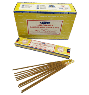 Satya Nag Champa Californian White Sage Incense Sticks – 15g Hand-Rolled
