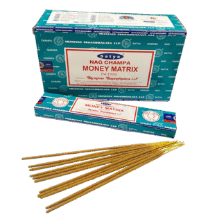 Satya Nag Champa Money Matrix Incense Sticks – 15g Pack