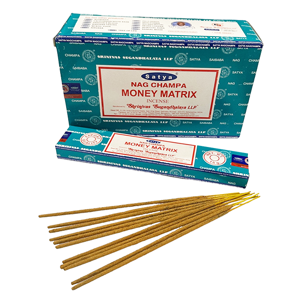Satya Nag Champa Money Matrix Incense Sticks – 15g Pack