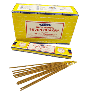 Satya Nag Champa Seven Chakra Incense Sticks – 15g Hand-Rolled