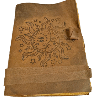 Sun Print Rope Tie Leather Diary - 13 x 18 cm