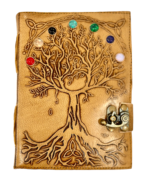 Tree of Life leather diary Spiritual Journal - Global Psychics TV