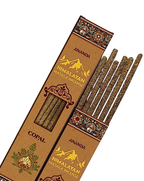 Copal Smudge Incense – Ananda All Natural Hand Rolled – 6 Thick Himalayan Masala Sticks